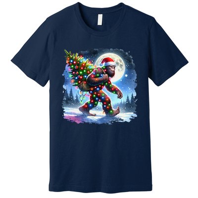 Bigfoot Christmas Holiday Sasquatch Xmas Premium T-Shirt