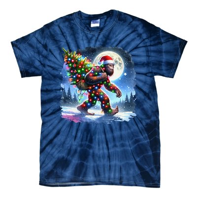 Bigfoot Christmas Holiday Sasquatch Xmas Tie-Dye T-Shirt