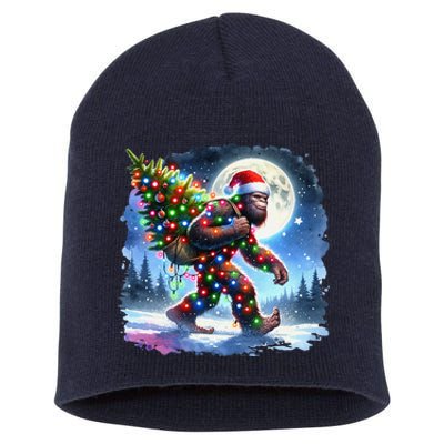 Bigfoot Christmas Holiday Sasquatch Xmas Short Acrylic Beanie