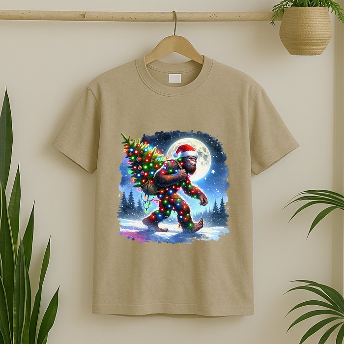 Bigfoot Christmas Holiday Sasquatch Xmas T-Shirt