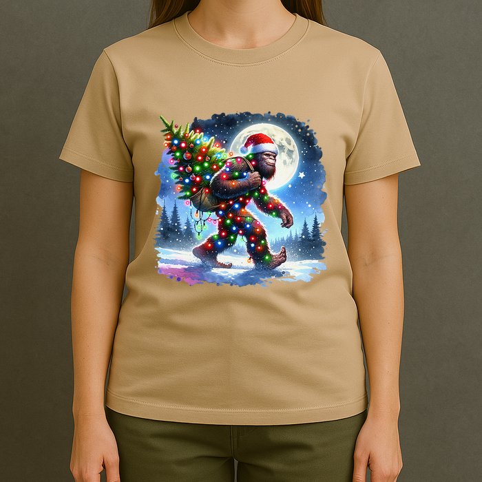 Bigfoot Christmas Holiday Sasquatch Xmas T-Shirt