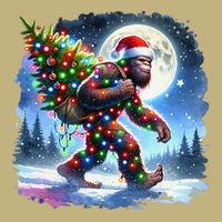 Bigfoot Christmas Holiday Sasquatch Xmas T-Shirt