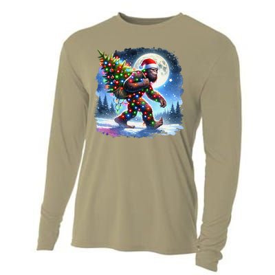 Bigfoot Christmas Holiday Sasquatch Xmas Cooling Performance Long Sleeve Crew