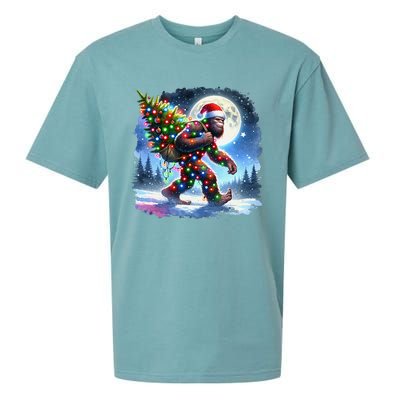 Bigfoot Christmas Holiday Sasquatch Xmas Sueded Cloud Jersey T-Shirt