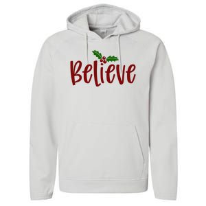 Believe Christmas Holiday Performance Fleece Hoodie