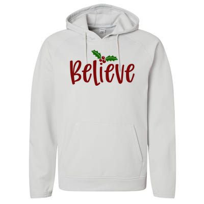 Believe Christmas Holiday Performance Fleece Hoodie