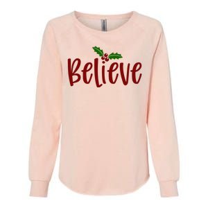 Believe Christmas Holiday Womens California Wash Sweatshirt