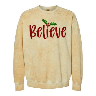 Believe Christmas Holiday Colorblast Crewneck Sweatshirt