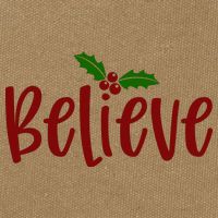 Believe Christmas Holiday Cotton Canvas Backpack