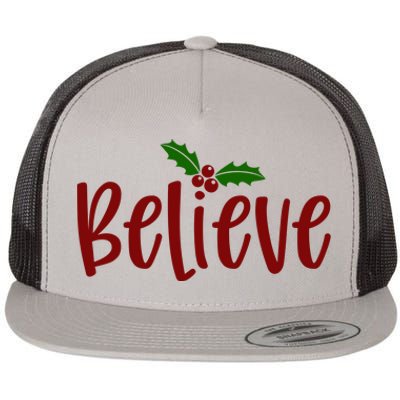 Believe Christmas Holiday Flat Bill Trucker Hat