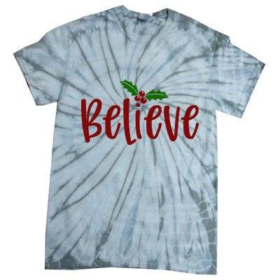 Believe Christmas Holiday Tie-Dye T-Shirt