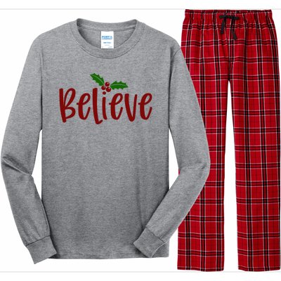 Believe Christmas Holiday Long Sleeve Pajama Set