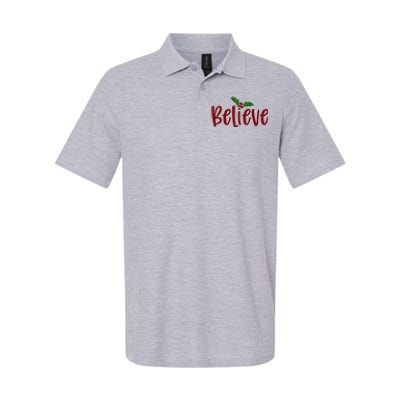 Believe Christmas Holiday Softstyle Adult Sport Polo