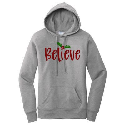 Believe Christmas Holiday Women's Pullover Hoodie