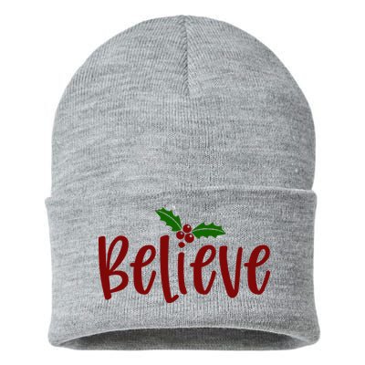 Believe Christmas Holiday Sustainable Knit Beanie