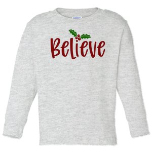 Believe Christmas Holiday Toddler Long Sleeve Shirt