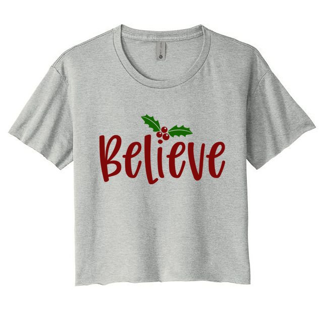 Believe Christmas Holiday Crop Top