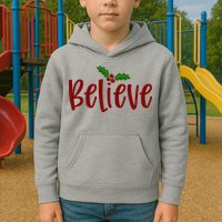 Believe Christmas Holiday Kids Hoodie