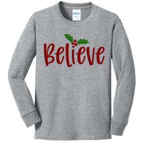 Believe Christmas Holiday Kids Long Sleeve Shirt