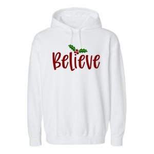 Believe Christmas Holiday Garment-Dyed Fleece Hoodie