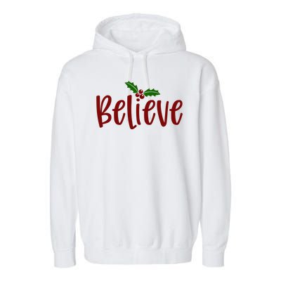 Believe Christmas Holiday Garment-Dyed Fleece Hoodie