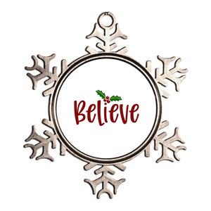 Believe Christmas Holiday Metallic Star Ornament