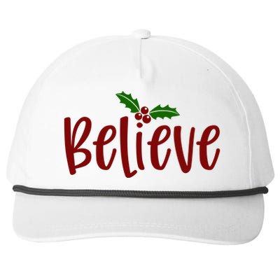 Believe Christmas Holiday Snapback Five-Panel Rope Hat