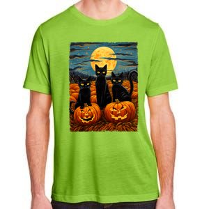 Black Cat Halloween Cat Lovers Starry Night Cat Van Gogh Cat Adult ChromaSoft Performance T-Shirt