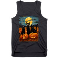 Black Cat Halloween Cat Lovers Starry Night Cat Van Gogh Cat Tank Top