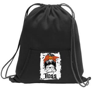 Boss Ceo Halloween Spooky Spider Messy Bun Hair Women Sweatshirt Cinch Pack Bag