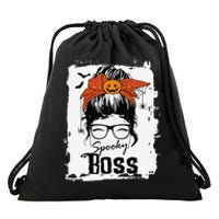 Boss Ceo Halloween Spooky Spider Messy Bun Hair Women Drawstring Bag