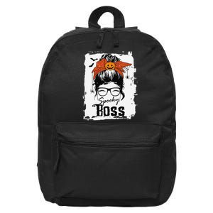 Boss Ceo Halloween Spooky Spider Messy Bun Hair Women 16 in Basic Backpack