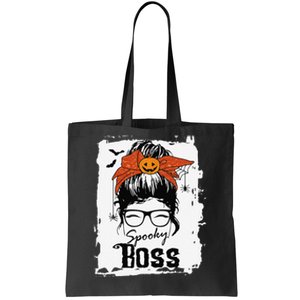 Boss Ceo Halloween Spooky Spider Messy Bun Hair Women Tote Bag