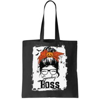 Boss Ceo Halloween Spooky Spider Messy Bun Hair Women Tote Bag