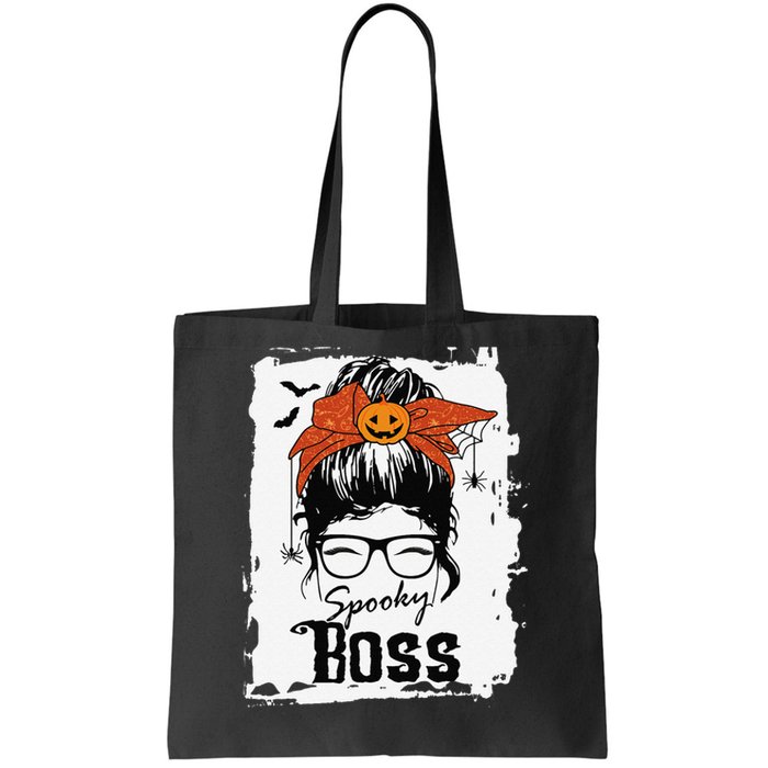 Boss Ceo Halloween Spooky Spider Messy Bun Hair Women Tote Bag