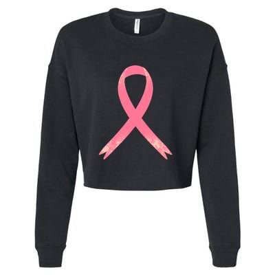 Breast Cancer Heartbeat Pulse Cropped Pullover Crew