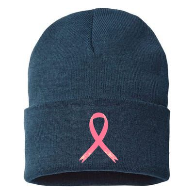 Breast Cancer Heartbeat Pulse Sustainable Knit Beanie