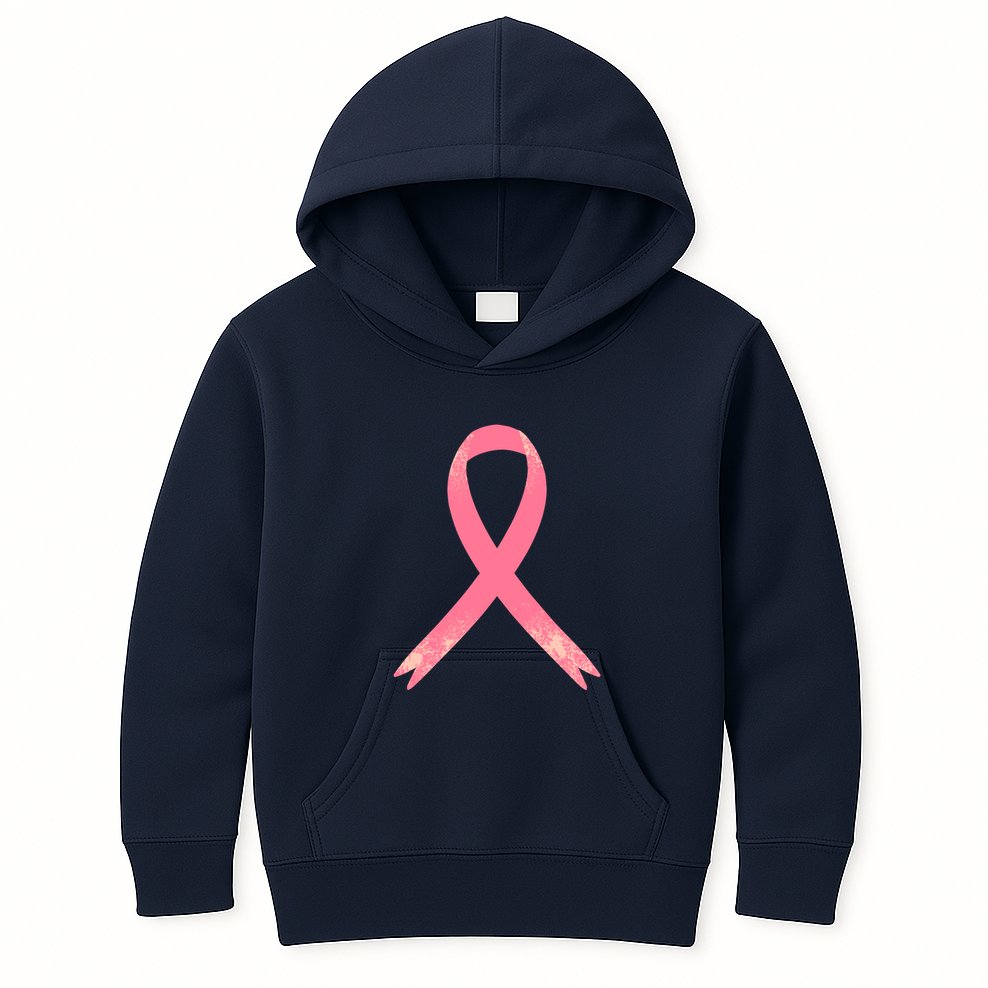 Breast Cancer Heartbeat Pulse Kids Hoodie