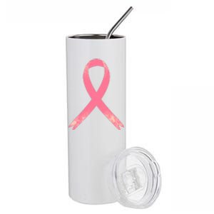 Breast Cancer Heartbeat Pulse Stainless Steel Tumbler