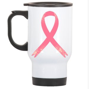 Breast Cancer Heartbeat Pulse Stainless Steel Travel Mug