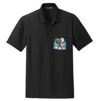 Bigfoot Christmas Holiday Sasquatch Xmas Dry Zone Grid Polo