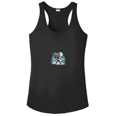 Bigfoot Christmas Holiday Sasquatch Xmas Ladies PosiCharge Competitor Racerback Tank