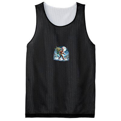 Bigfoot Christmas Holiday Sasquatch Xmas Mesh Reversible Basketball Jersey Tank