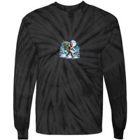 Bigfoot Christmas Holiday Sasquatch Xmas Tie-Dye Long Sleeve Shirt