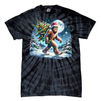 Bigfoot Christmas Holiday Sasquatch Xmas Tie-Dye T-Shirt