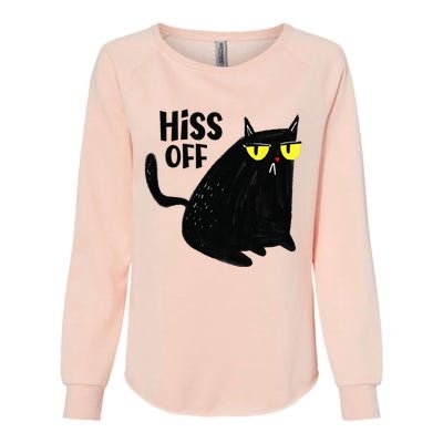 Black Cat Hiss Off For  Meow Cat Gifts Womens California Wash Sweatshirt