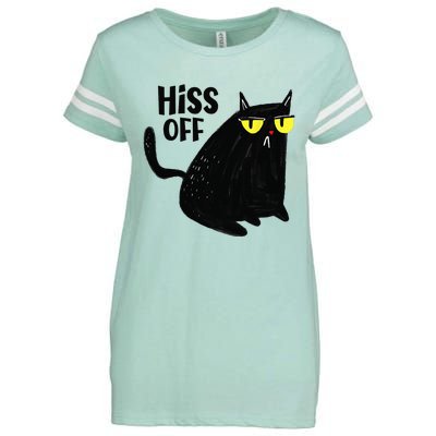 Black Cat Hiss Off For  Meow Cat Gifts Enza Ladies Jersey Football T-Shirt