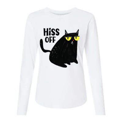 Black Cat Hiss Off For  Meow Cat Gifts Womens Cotton Relaxed Long Sleeve T-Shirt