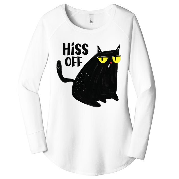 Black Cat Hiss Off For  Meow Cat Gifts Women's Perfect Tri Tunic Long Sleeve Shirt