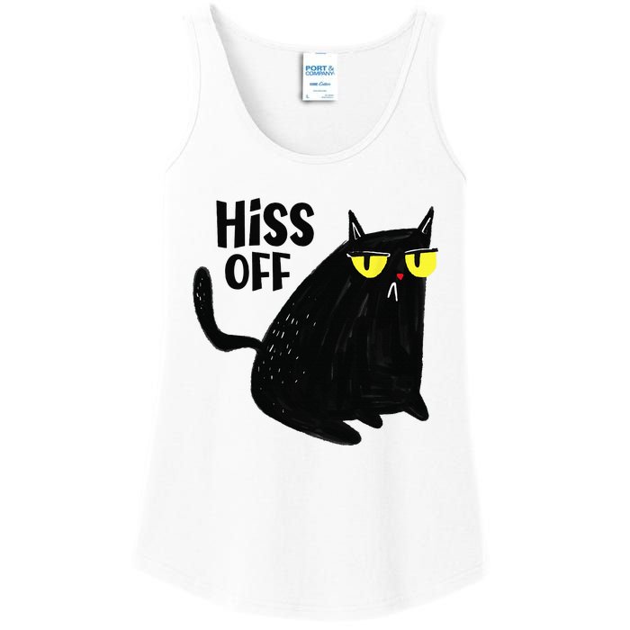 Black Cat Hiss Off For  Meow Cat Gifts Ladies Essential Tank